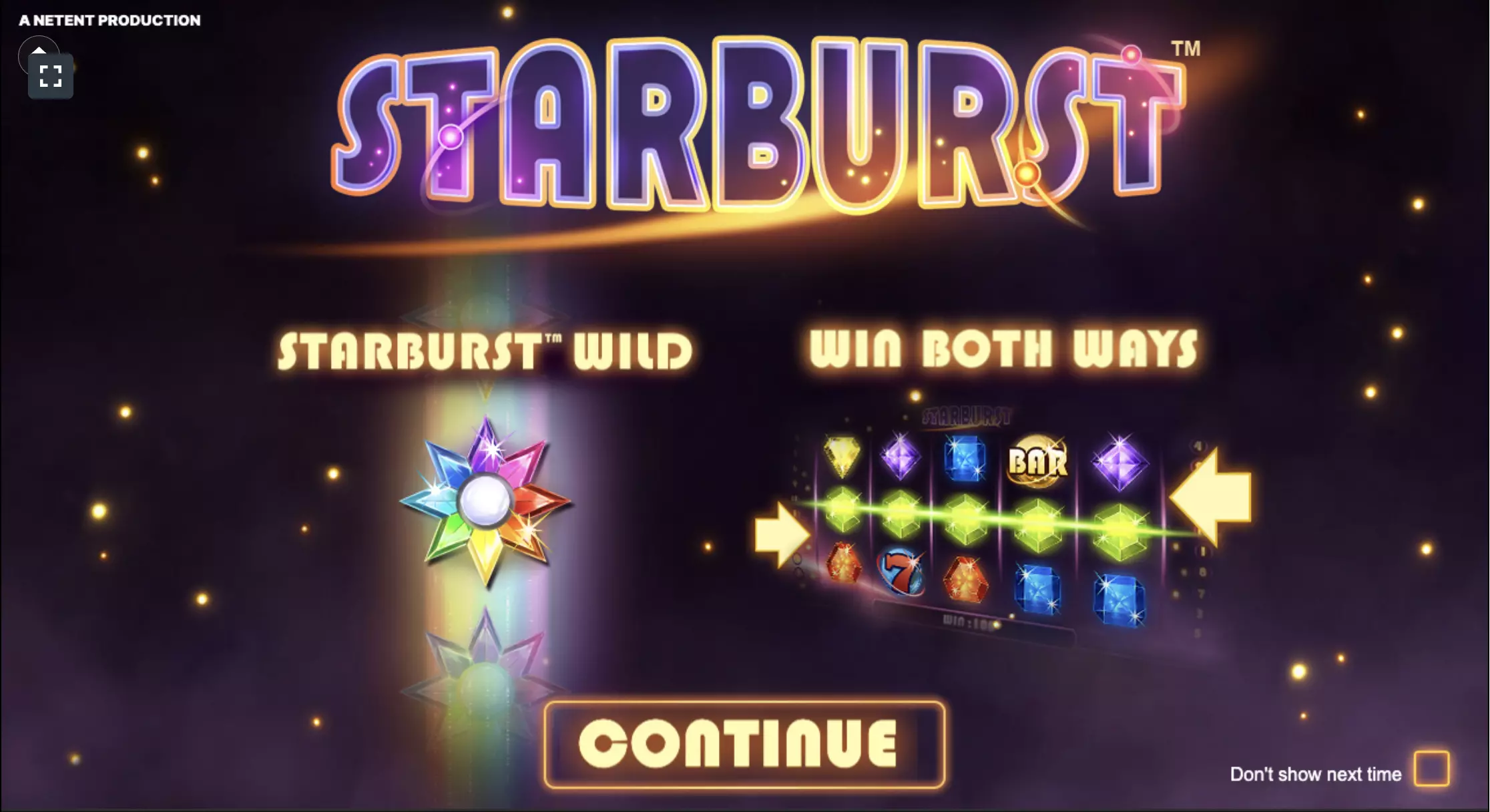 Play Starburst slot